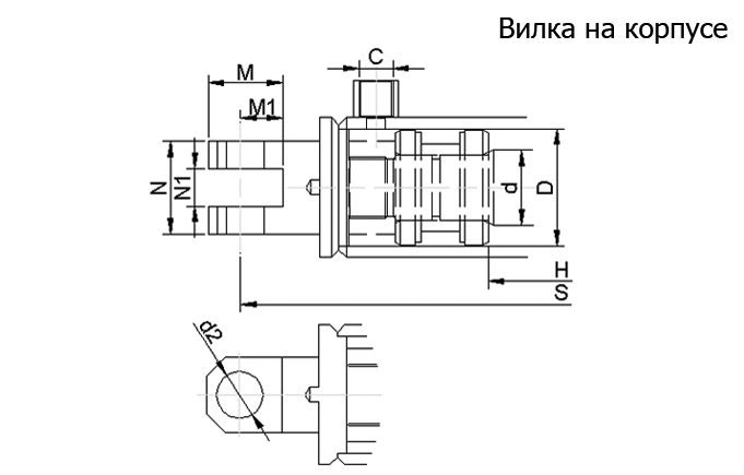 Вилка на корпусе
