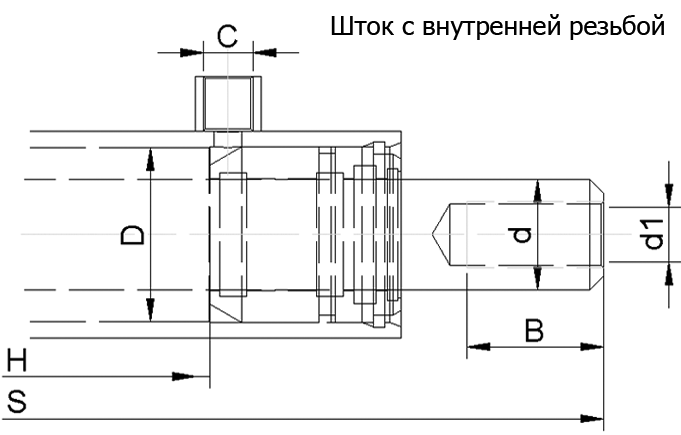 Шток с внутренней резьбой